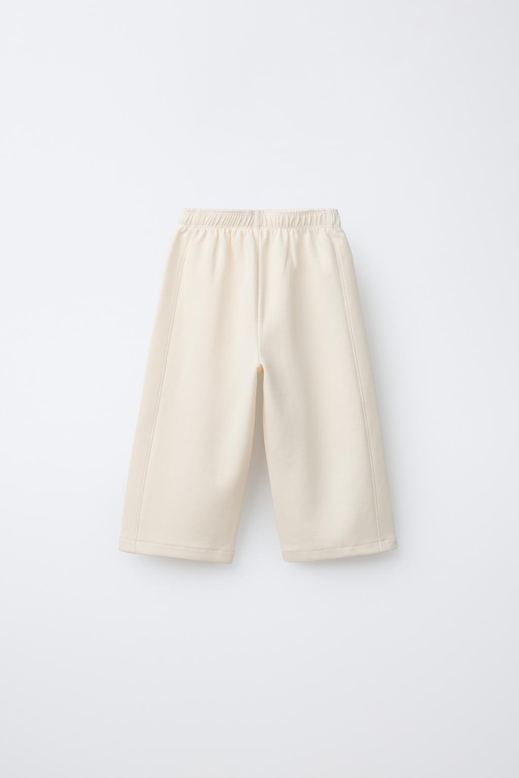 БРЮКИ WIDE LEG ИЗ ТКАНИ ИНТЕРЛОК С РЕЛЬЕФНОЙ НАДПИСЬЮ