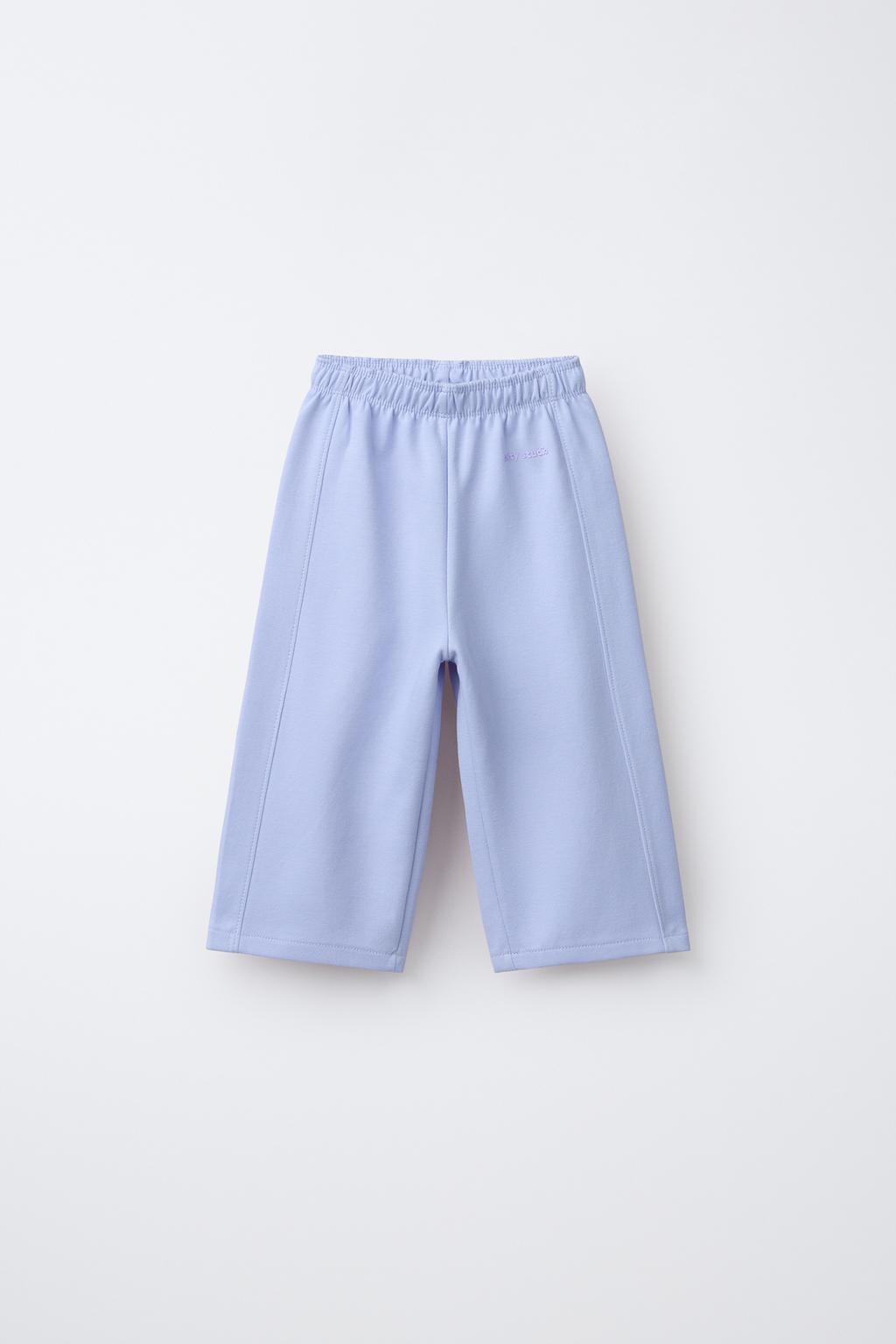 БРЮКИ WIDE LEG ИЗ ТКАНИ ИНТЕРЛОК С РЕЛЬЕФНОЙ НАДПИСЬЮ