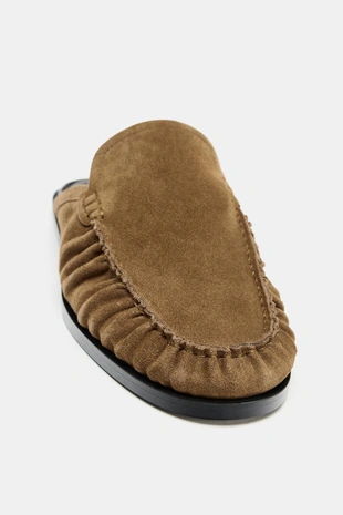 Замшевые лоферы-мюли- Заказать в России