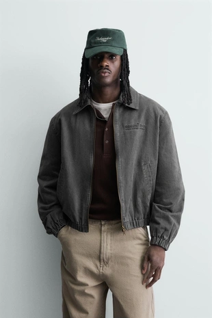 Куртка из искусственной замши с эффектом потертости- Заказать в России