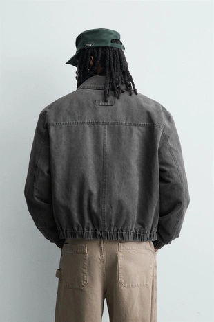 Куртка из искусственной замши с эффектом потертости- Заказать в России