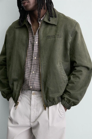 Куртка из искусственной замши с выстиранным эффектом- Заказать в России