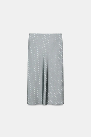 Атласная юбка миди