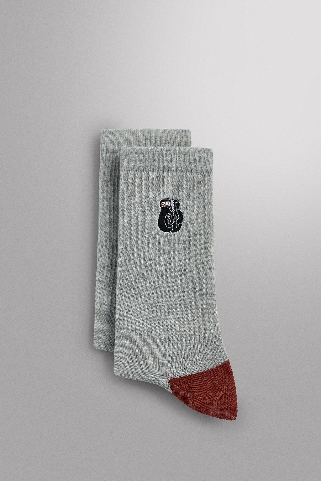 НАБОР ИЗ 2 ПАР НОСКОВ В РУБЧИК С ВЫШИВКОЙ