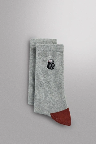 Набор из 2 пар носков в рубчик с вышивкой- Заказать в России