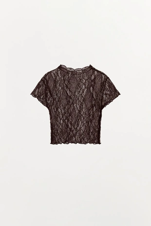 Кружевной кроп-топ- Заказать в России
