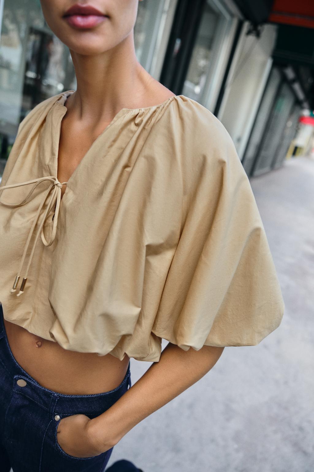 УКОРОЧЕННЫЙ ТОП-БАЛЛОН ИЗ ПОПЛИНА