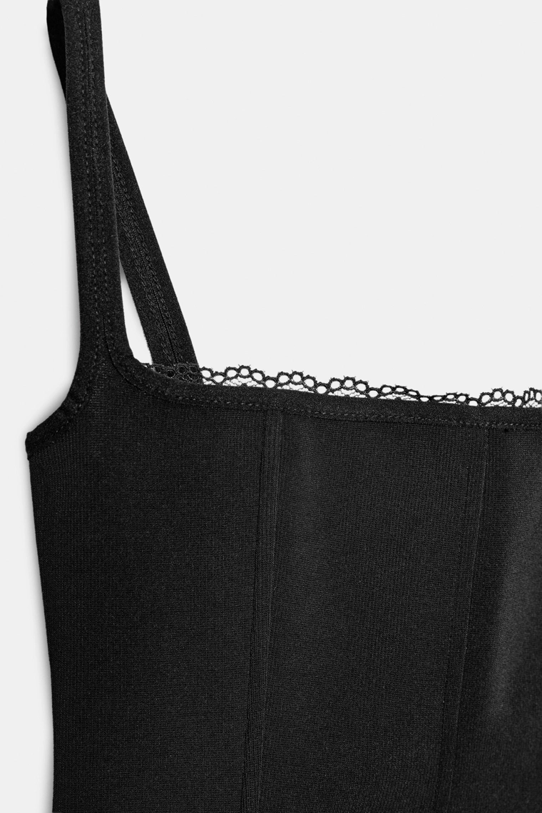 Топ с корсетом из тянущейся ткани