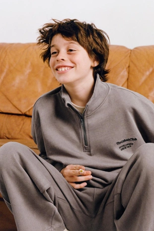 Брюки BARREL из мягкой ткани с надписью- Заказать в России