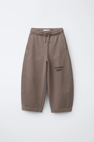 Брюки BARREL из мягкой ткани с надписью- Заказать в России