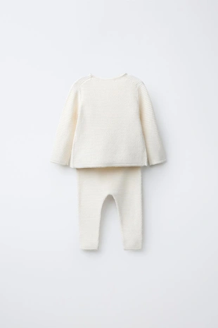 Комплект из футболки и брюк из хлопка и шелка с текстурой- Заказать в России