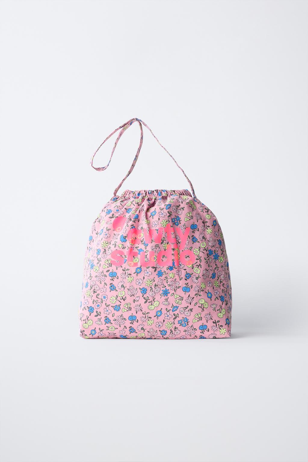 СУМКА С ЦВЕТОЧНЫМ И ТЕКСТОВЫМ ПРИНТОМ