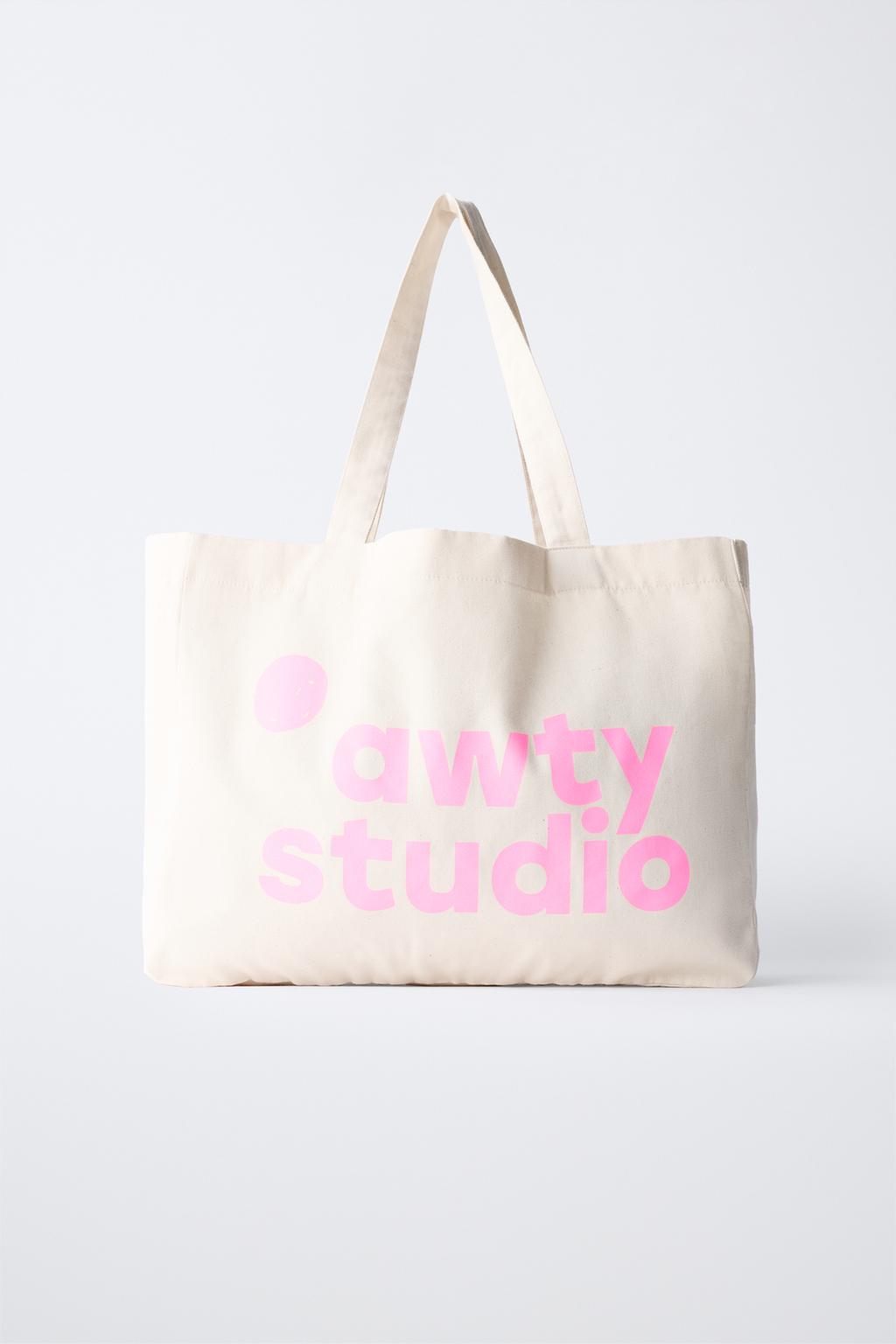 СУМКА-ТОУТ С ПРИНТОМ И НАДПИСЬЮ