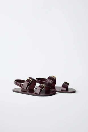 Кожаные сандалии с пряжками- Заказать в России