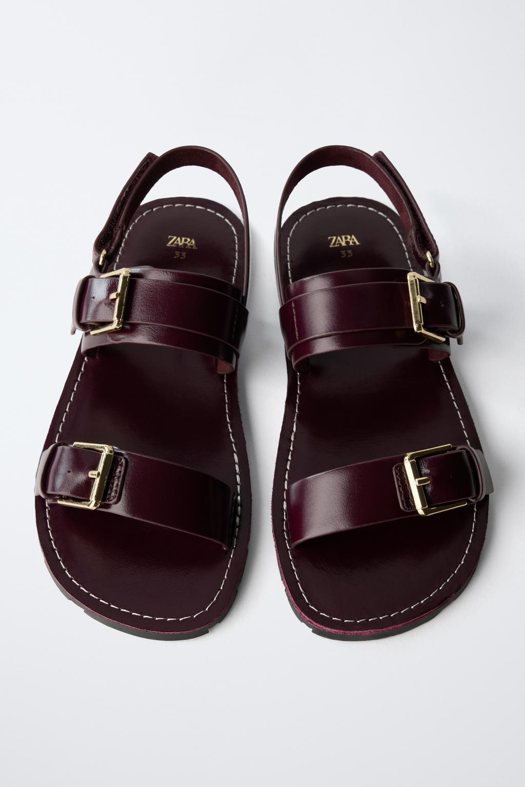 КОЖАНЫЕ САНДАЛИИ С ПРЯЖКАМИ