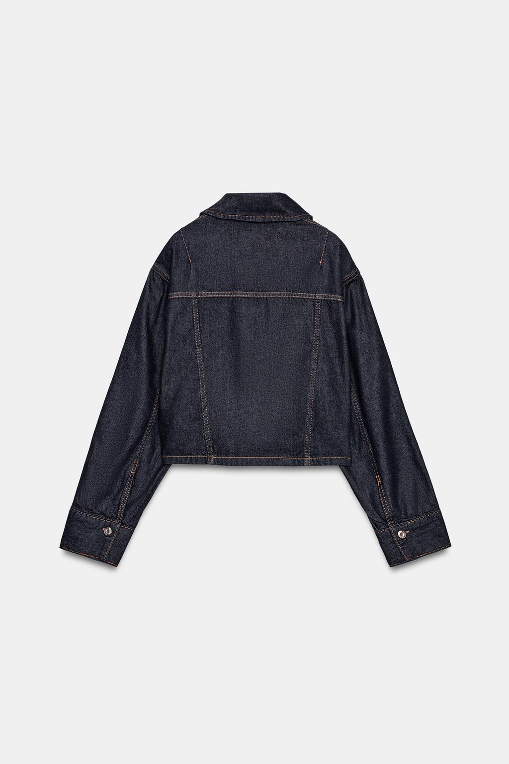 УКОРОЧЕННАЯ ДЖИНСОВАЯ РУБАШКА Z1975 С КЛАПАНАМИ