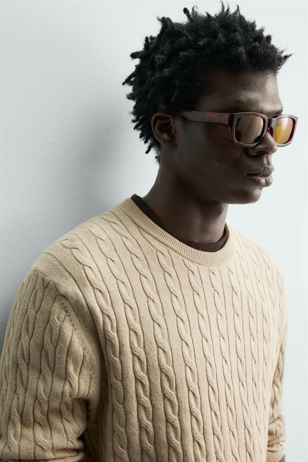 ДЖЕМПЕР С КОСАМИ ИЗ СМЕСОВОГО ХЛОПКА