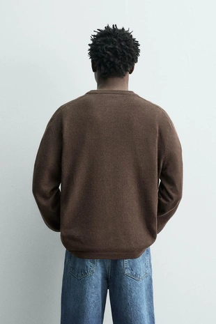 Свитер с воротником на пуговицах из смесового хлопка