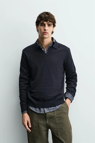 Трикотажное поло классического кроя