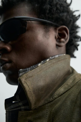 Куртка замшевая в винтажном стиле- Заказать в России