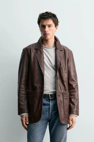 Кожаный блейзер - LIMITED EDITION- Заказать в России