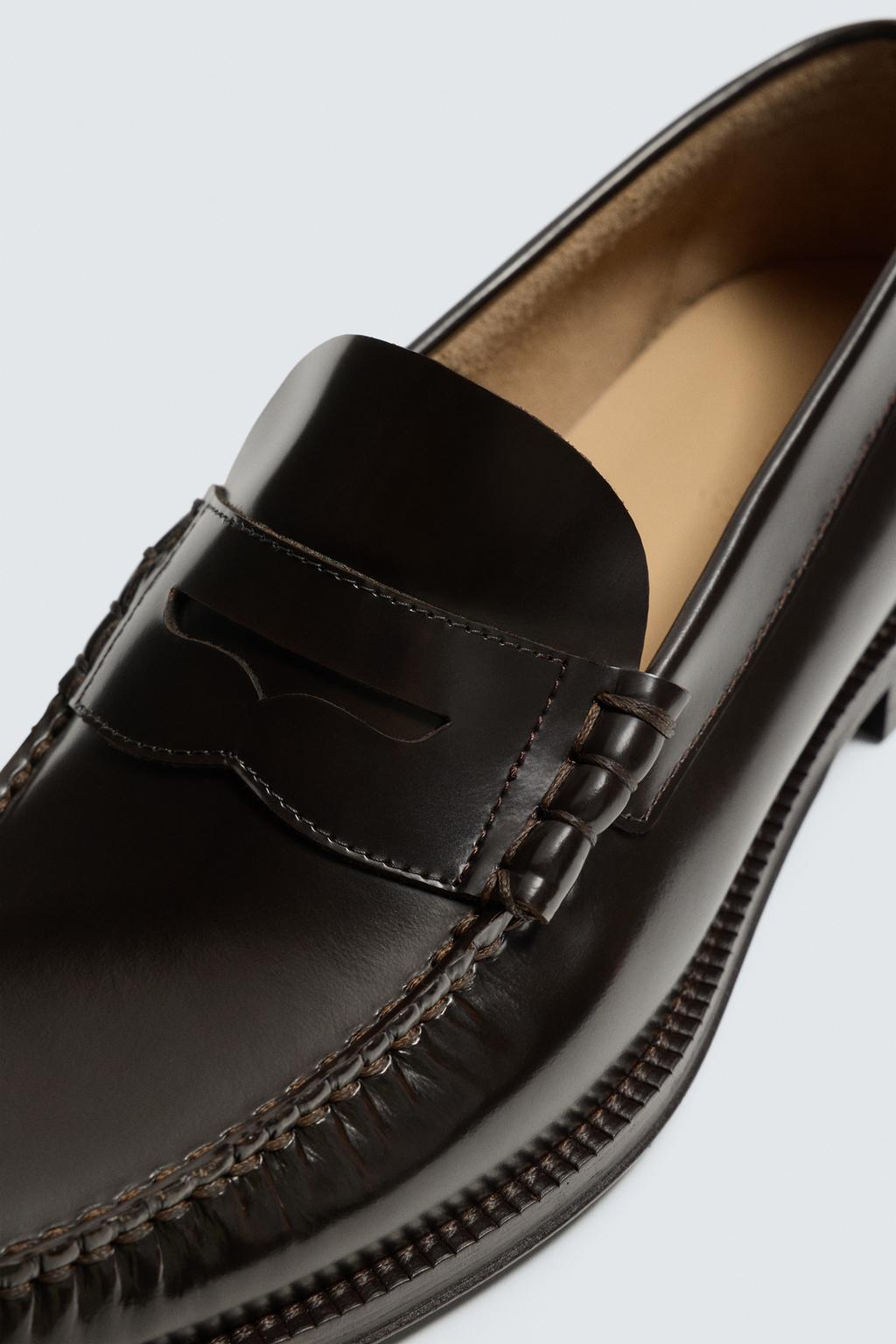 КОЖАНЫЕ ЛОФЕРЫ С ПЛАНКОЙ