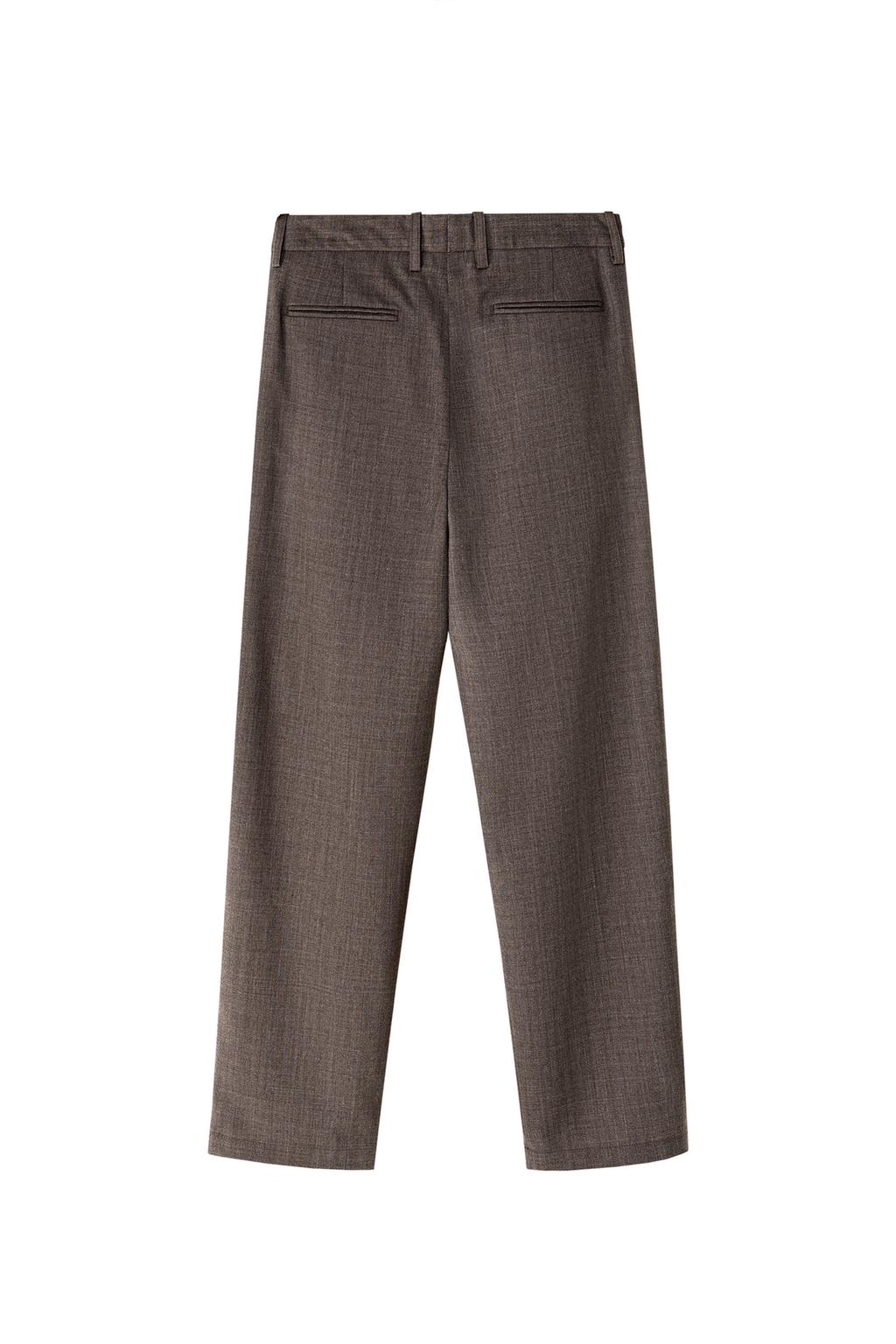 БРЮКИ ИЗ СМЕСОВОЙ ШЕРСТИ С ЗАЩИПАМИ