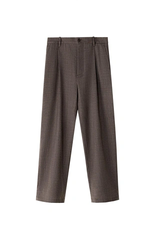 Брюки из смесовой шерсти с защипами- Заказать в России