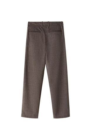 Брюки из смесовой шерсти с защипами- Заказать в России