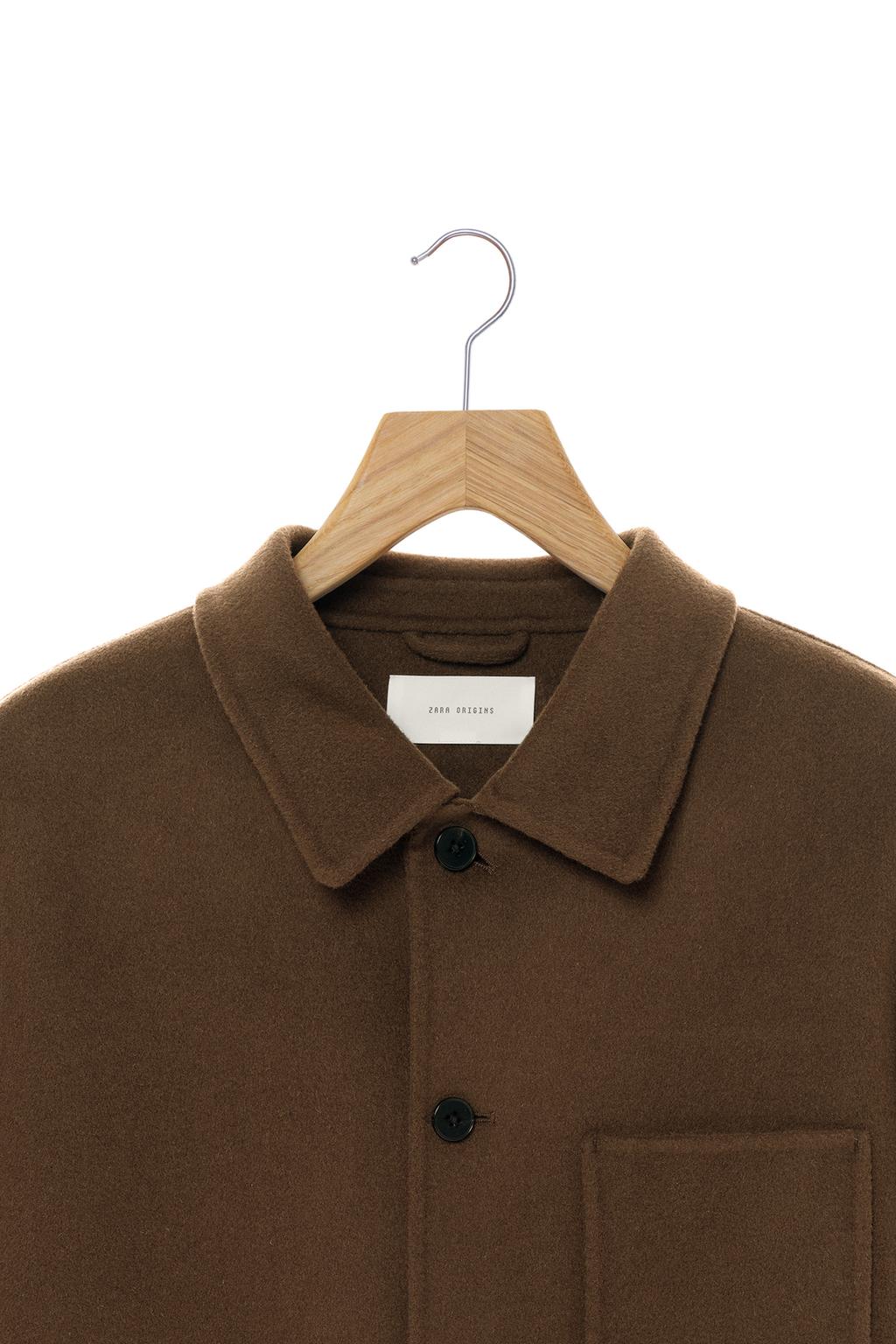 КУРТКА-РУБАШКА КЛАССИЧЕСКОГО КРОЯ ИЗ 100% ШЕРСТИ