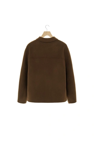 Куртка-рубашка классического кроя из 100% шерсти- Заказать в России