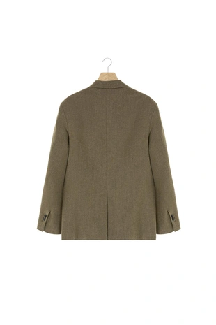 Блейзер из тканного материала с шерстью- Заказать в России