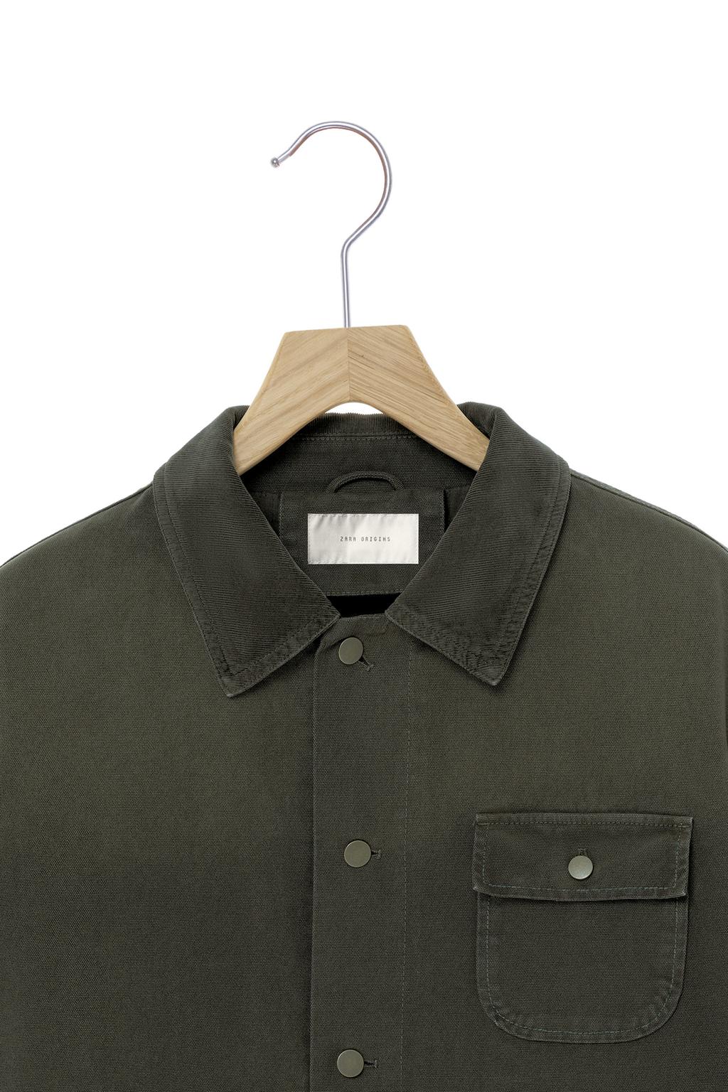 КУРТКА С ВОРОТНИКОМ ИЗ ТКАНИ С ЭФФЕКТОМ ПОТЕРТОСТИ