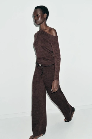 Топ асимметричного кроя из ткани пике- Заказать в России