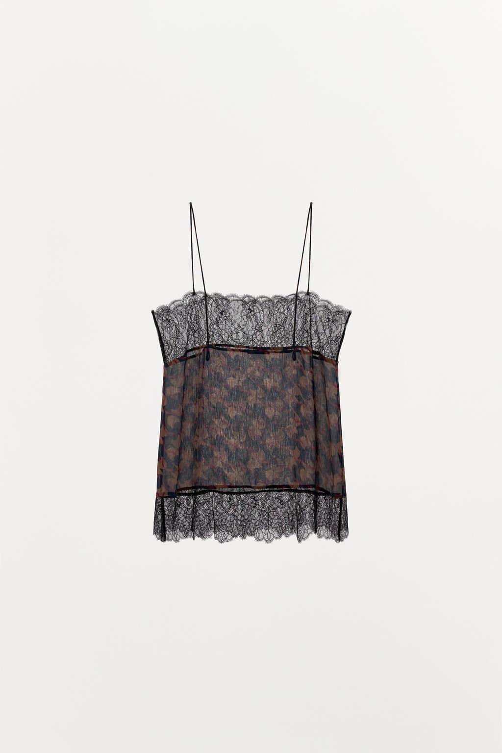 ТОП С ПРИНТОМ ИЗ 100% ВИСКОЗЫ С КРУЖЕВОМ