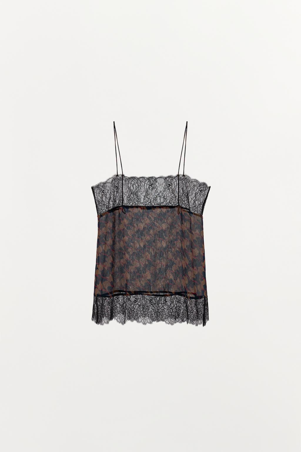 ТОП С ПРИНТОМ ИЗ 100% ВИСКОЗЫ С КРУЖЕВОМ