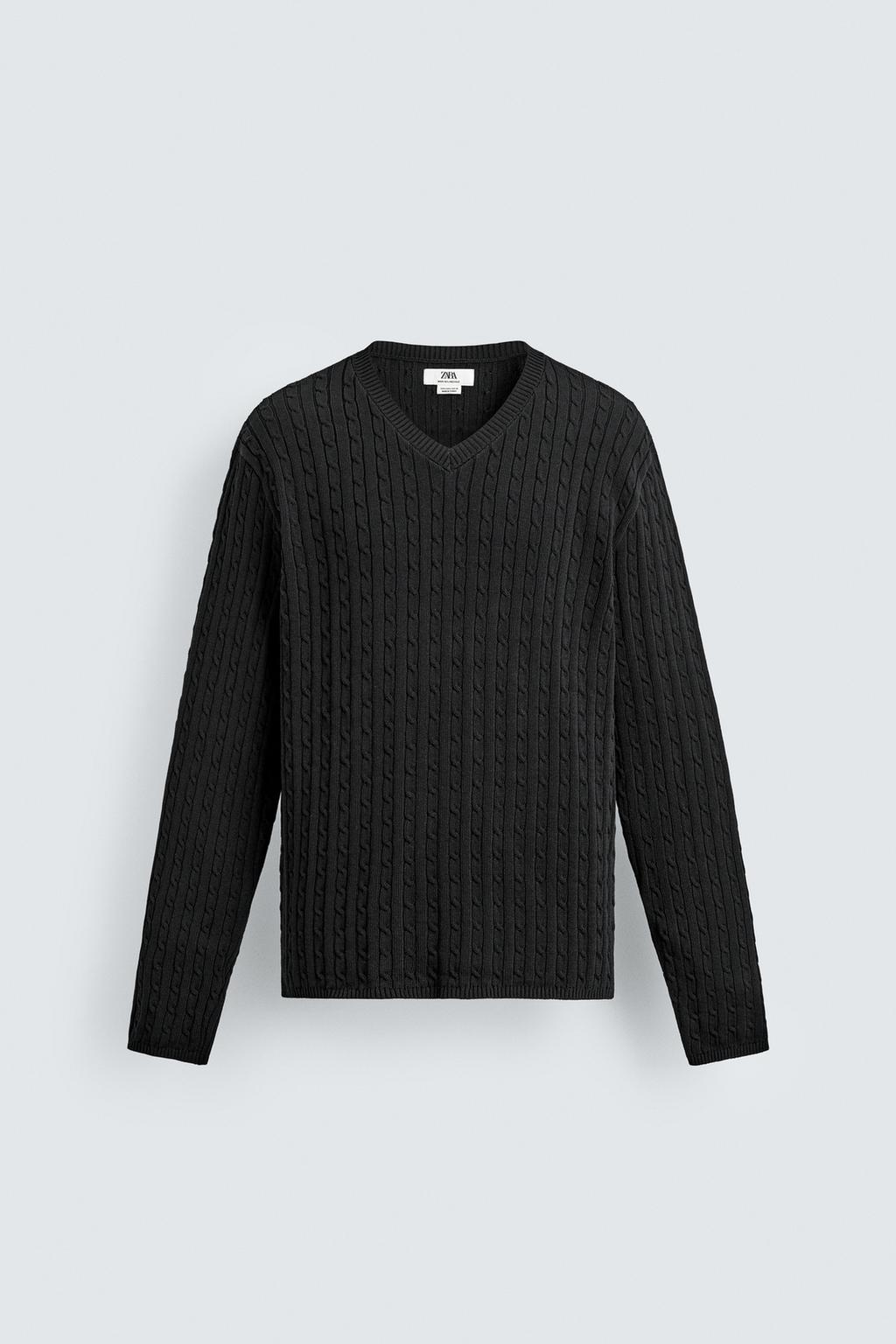 СВИТЕР С УЗОРОМ «КОСЫ»