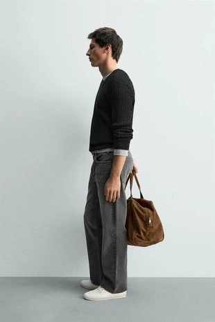 Свитер с узором «косы»- Заказать в России