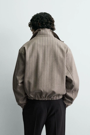 Укороченная куртка в елочку- Заказать в России