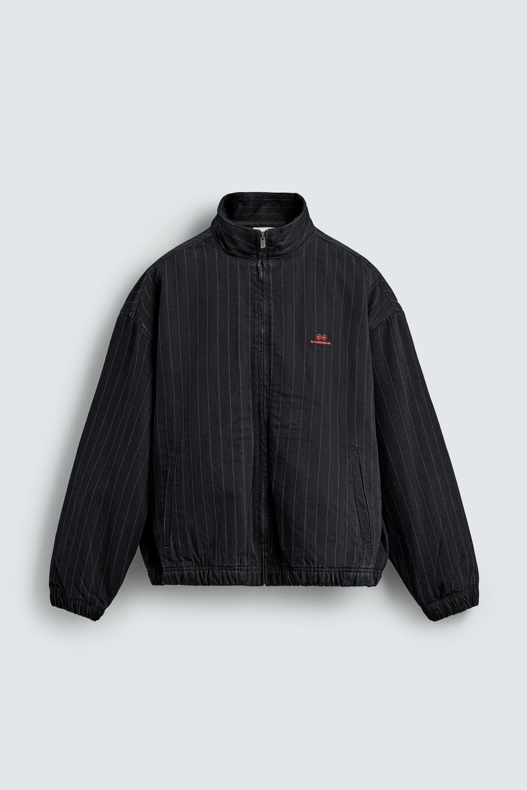 ДЖИНСОВАЯ КУРТКА С ВЫШИВКОЙ В ПОЛОСКУ