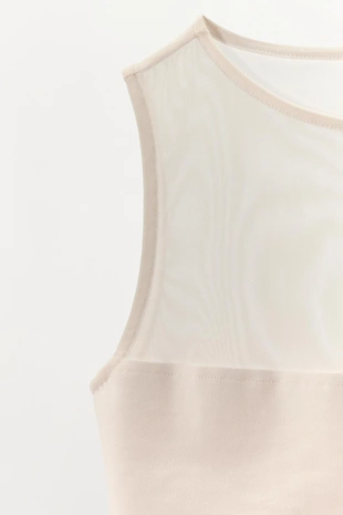 Боди с комбинированным тюлем