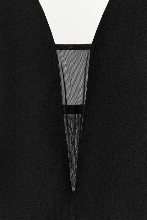 БОДИ ИЗ КОМБИНИРОВАННОГО ТЮЛЯ НА БРЕТЕЛЯХ