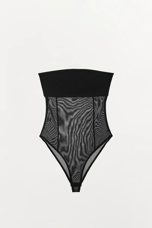 Боди бандо из комбинированного тюля- Заказать в России