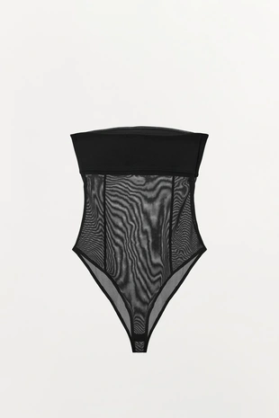 Боди бандо из комбинированного тюля- Заказать в России