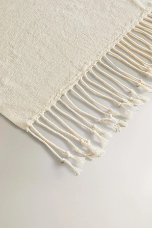 Плед из шениля с бахромой