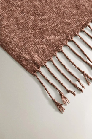 Плед из шениля с бахромой