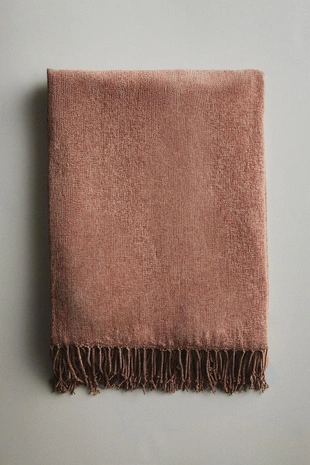 Плед из шениля с бахромой- Заказать в России