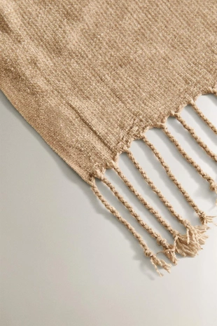 Плед из шениля с бахромой