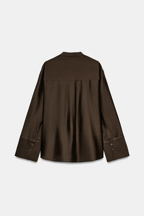 РУБАШКА С КАРМАНОМ И ВЫШИВКОЙ — коллекция Zara «ZW»