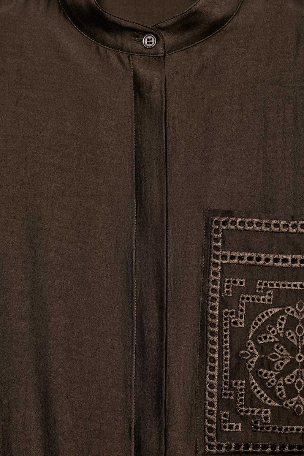 РУБАШКА С КАРМАНОМ И ВЫШИВКОЙ — ZW COLLECTION